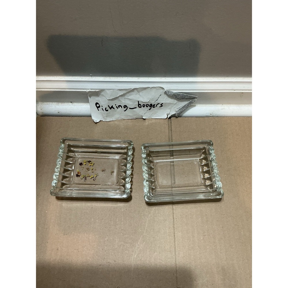 Vintage 1960 Clear Glass Cigarette Box Trinket Box - Picture 5 of 8
